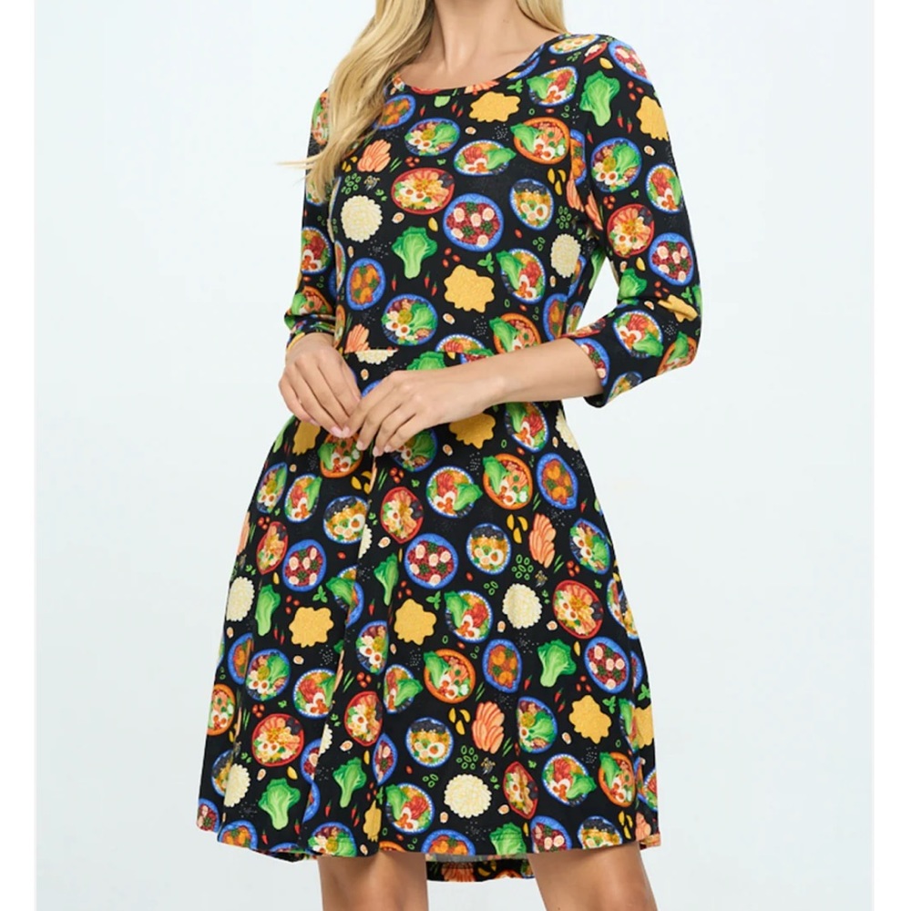 Cute Ramen Print Dress